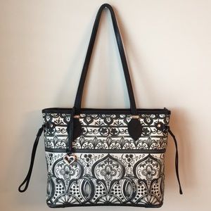 Brighton Black & White Leather Shoulder Bag